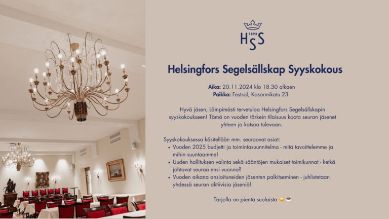 Helsingfors Segelsällskap Syyskokous